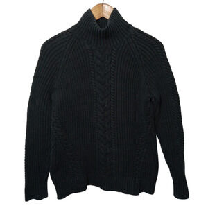 Lululemon sweater womens size 6 chunky cable knit mock neck pullover black